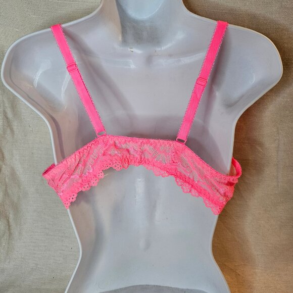 La Vie en Rose Pink Underwire Lace Bra - Size 38C - Picture 4 of 7